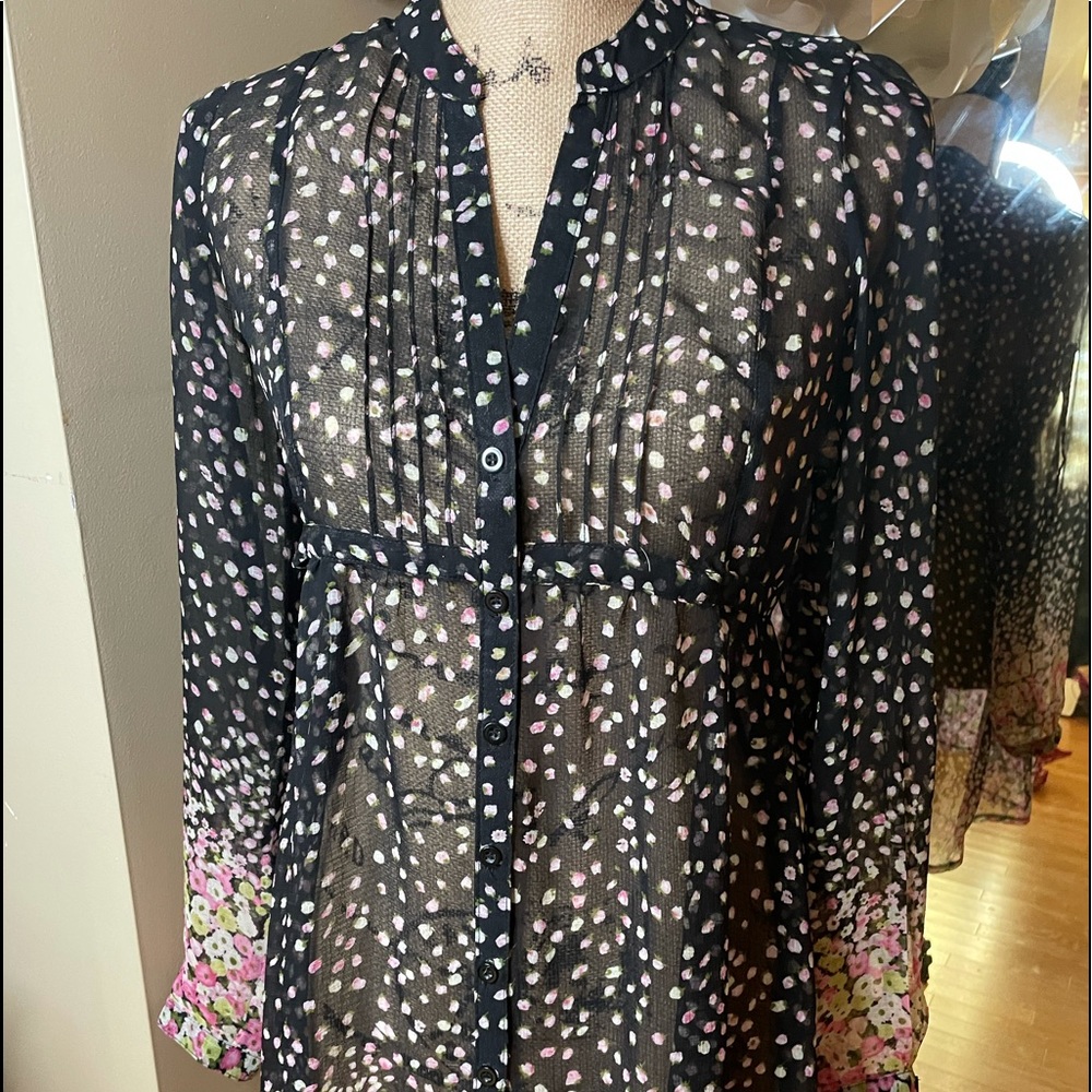 Cecico sheer shirt dress size med